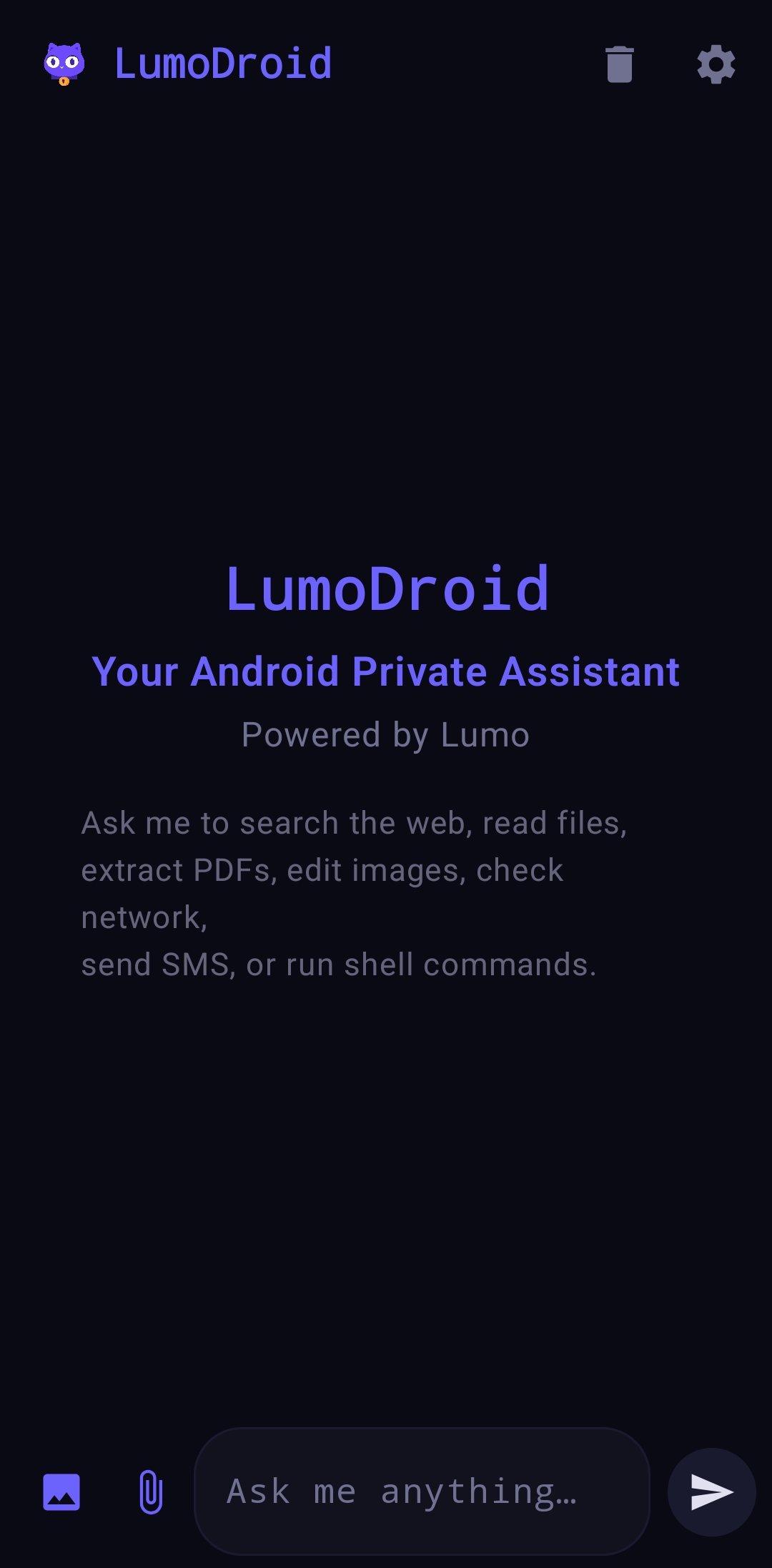 LumoDroid chat interface