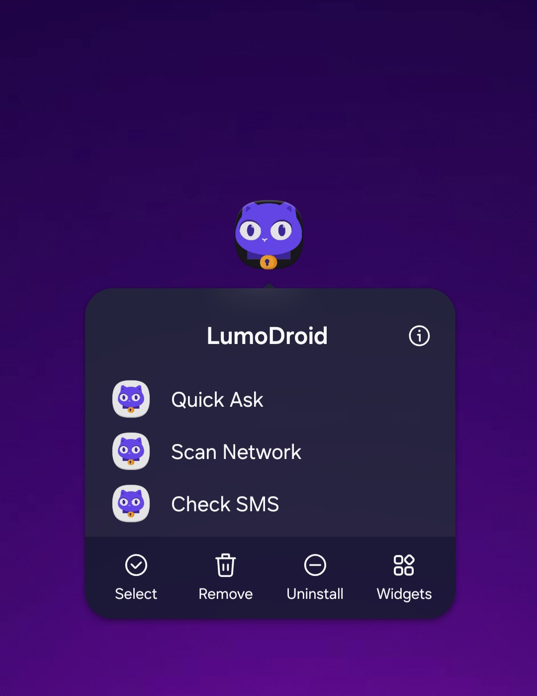 LumoDroid shortcuts